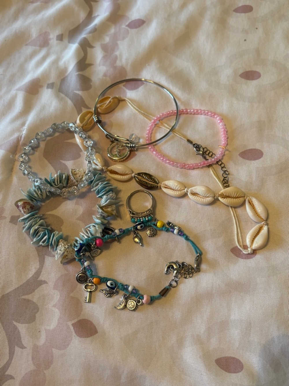 Women’s Assorted Bracelets and Necklaces - Pink, Boho, Summer